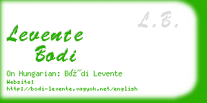 levente bodi business card